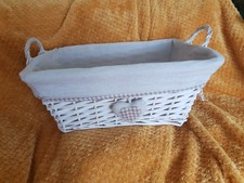 Lined heart wicker basket with handles - excellent condition