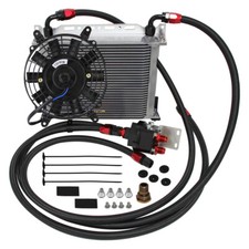 30 Row Universal AN8 engine Transmission Oil Cooler W/Bracket+7" Electric Fan 