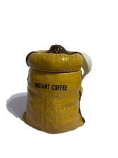Vintage Instant Coffee Novelty Holder Bag Of Beans And Spoon vtd
