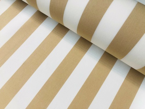 Beige white stripe dralon - white,