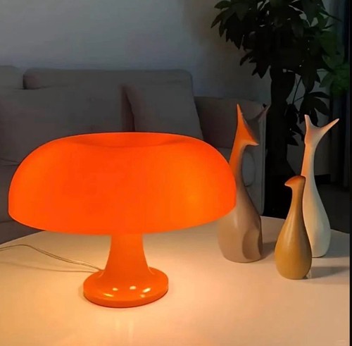 Vintage orange mushroom lamp - mushroom,