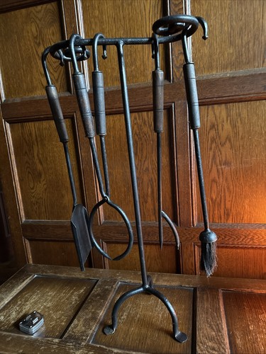 Hand forged iron fireside - hand-forged,