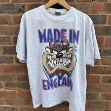Vintage Taz Euro 96 Made In England 1990s Nutmeg T-Shirt Large Warner Brothers
