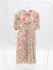 Vintage 80s Dress Floral Princess Diana Hyacinth Bucket Shoulder Pad Costume