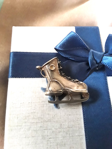 Silver charm ice skate - charm,