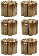 Log rolls wood border path - rolls,