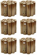 Log Rolls Wood Border Path Edging Wooden Garden Lawn Edge 8" (200mm) High 6Pcs