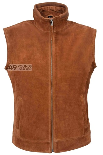 Mens leather suede tan - leather,
