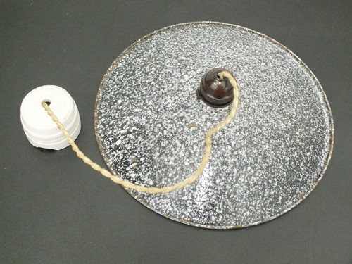 Vintage enamel coolie lamp - vintage,