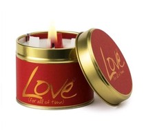 Lily Flame Love Scented Candle. Lidded Candle