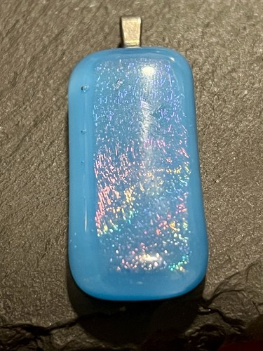 Pale blue dichroic fused - blue, glass