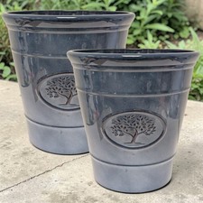 Set of 2 Olive Blue Plastic
