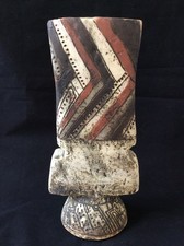 BERNARD ROOKE SIGNED 37cm IMPRESSIVE VASE WITH GEOMETRIC DESIGN IN VGC