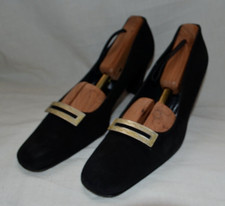 Bruno Magli -Italy Classic Ladies Black Suede Court Shoes Size: UK 3.5 EU 36.5