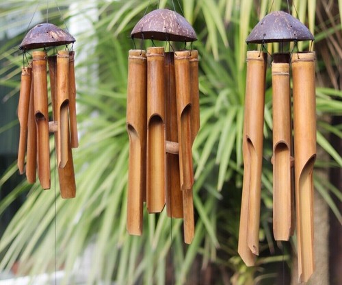 Bamboo wind chime natural - bamboo,