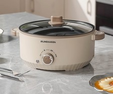 4.5L Electric Slow Cooker Glass Lid Non Stick Rice Cooking Frying Pan Stew Pot