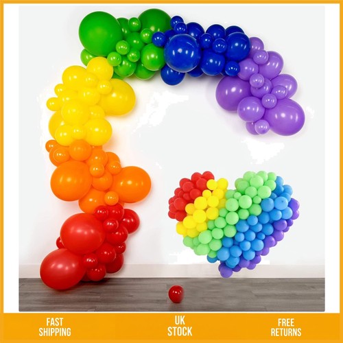 Vibrant rainbow balloon arch - rainbow,