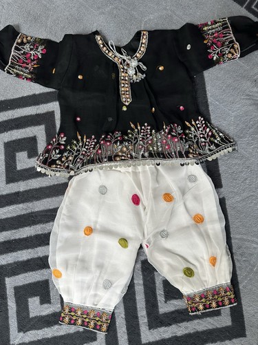 Black embroidered girls - girls, kameez