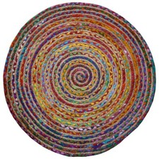 ROUND MULTI COLOUR COTTON JUTE