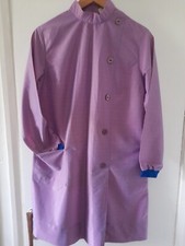 Ladies Vintage Overall Poly/Nylon Betti Bow W Tunic style Purple Check + Blue