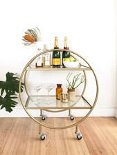 art deco style bar cart drinks
