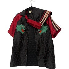 Gucci Mens Bowling Suit Set 48 Short 44 Shirt Panther Short Sleeve Multicolor