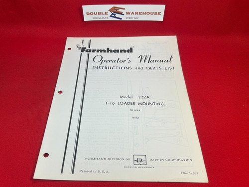 Farmhand operator manual - farmhand, operator's