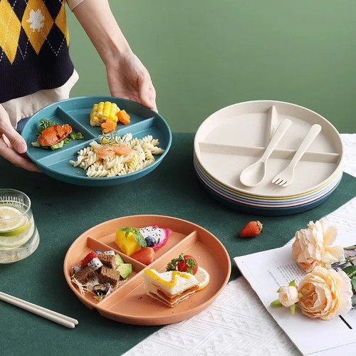 1pc divided breakfast plate - 1pc, plate,3