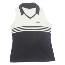 Vintage ADIDAS F40 Womens Vest Cream Sleeveless 90s Collared M