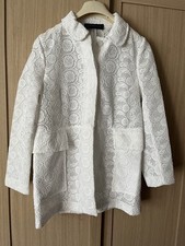 ZARA White Lace Coat Sz L  NEW