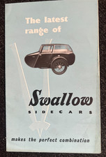 SWALLOW SIDECARS  Sales Leaflet 1940/50s