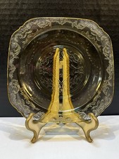 Vintage Amber Depression Glass Plate 6”