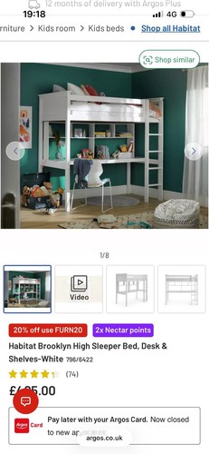 Habitat brooklyn high sleeper - high,