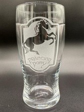 Prancing Pony - Pub Sign - Lord of the Rings- Engraved Pint Glass