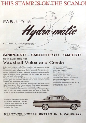Vauxhall velox cresta saloon - 'velox/cresta',