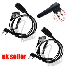 2PCS 2Pin Covert Acoustic Tube Earpiece Headset Mic for Motorola Two Way Radios