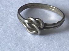 vintage Birmingham 1990 DW maker Love Knot Design 925 silver ring  UK M1/2