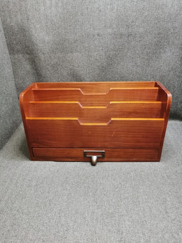 Vintage wood desk organizer - desk,