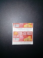 Rare Retro 2015 McDonald’s Voucher, McDonald's Memorabilia Rare and unused