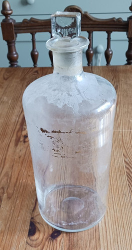 Large vintage glass medicine - glass,