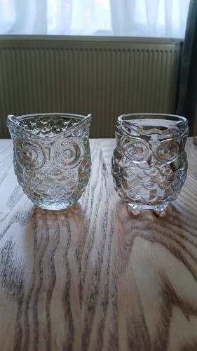Pressed glass owl shaped - owl,