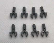 LEGO 8 x Bar with Clip - Robot Hand Mechanical Claw - Dark Stone  48729b, 3484