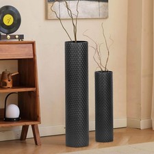 Set of 2 Black Cylinder Floor