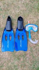 Swimming/Diving Fins  Flippers  Osprey size M size 37/39 Blue.