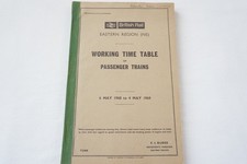 1968 Eastern Region Railway Working Timetable Passenger Section A - K