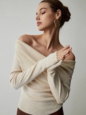 Off Shoulder Wrap Long Sleeve