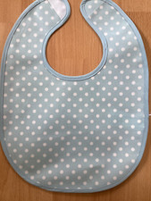 Ex Cath Kids Pale Blue White Spot oill cloth PVC Coated Bib