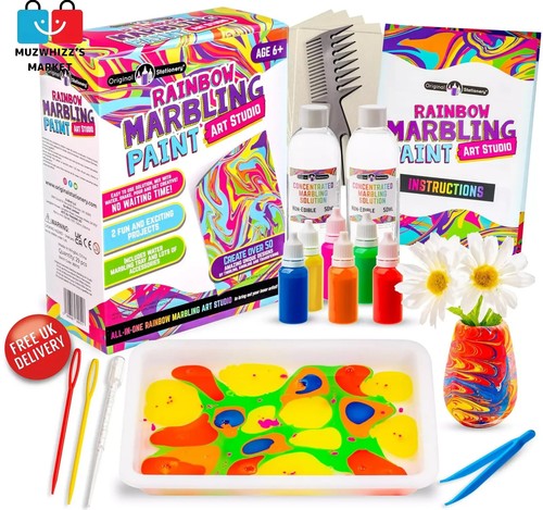Rainbow marbling paint - paint, art