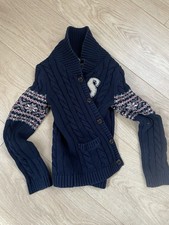 Navy Cable-knit Cardigan with