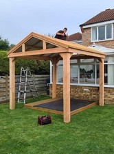 Wooden Hot Tub Shelter, Gazebo, Garden Pergola, 3m x 3m Roof Canopy